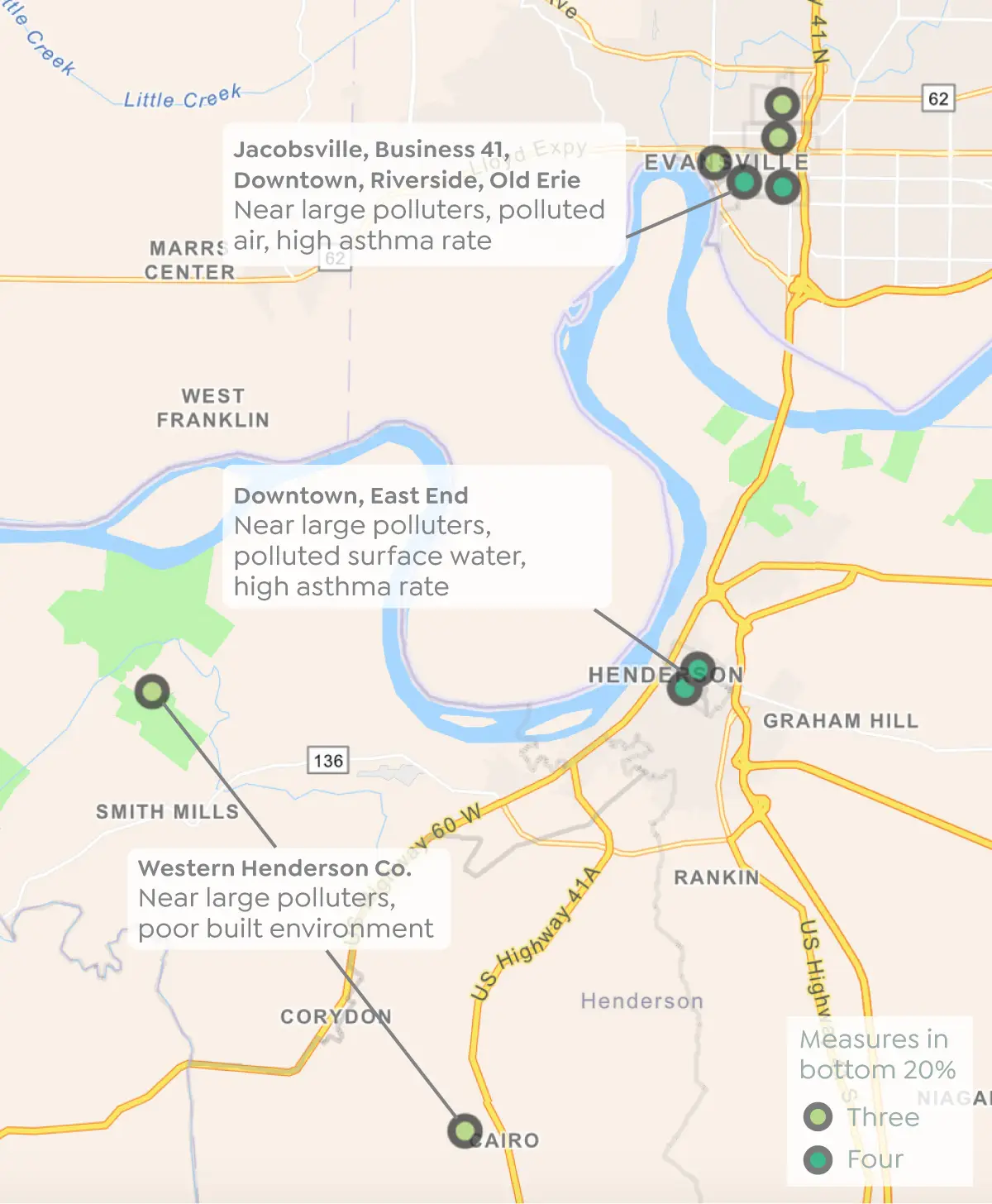 Evansville Environment Map