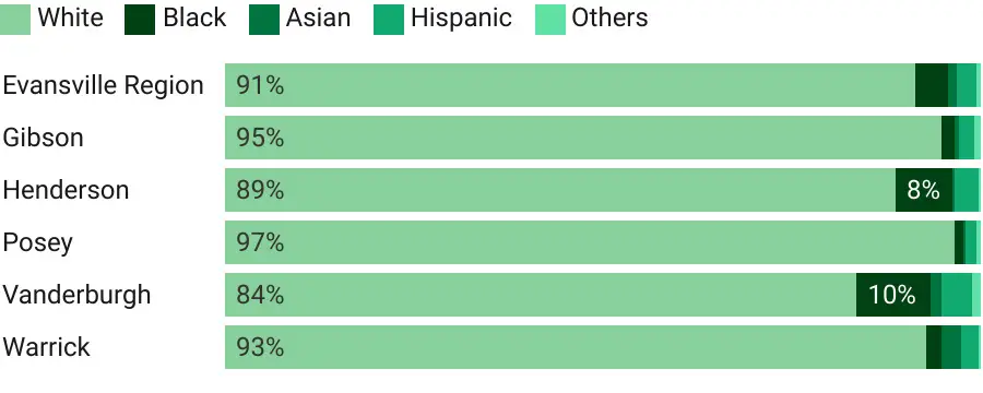 Percentage of population by race