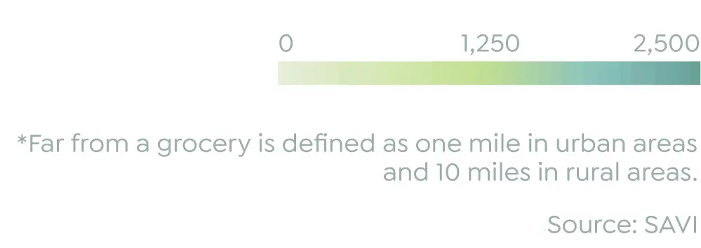 Population Living in a Food Desert Scale